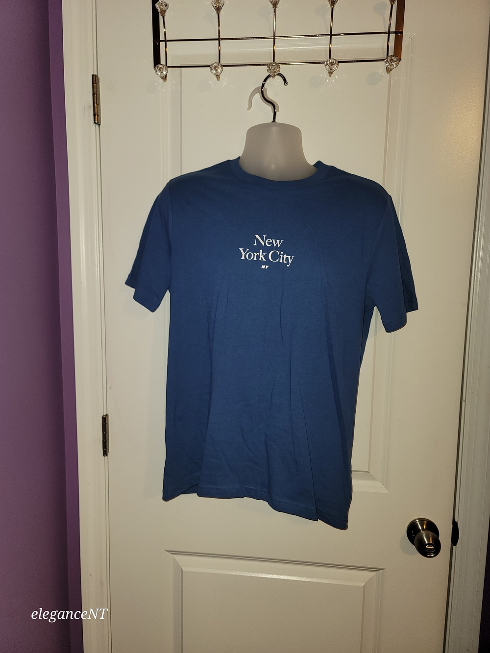 Old Navy Blue 'New York City' Graphic Short Sleeve Tee Sz M